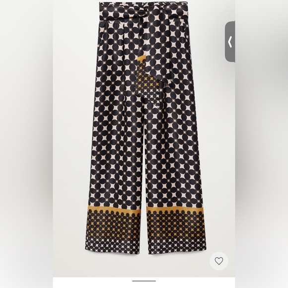 Mango geometric wide leg satin pants - Picture 3 of 3